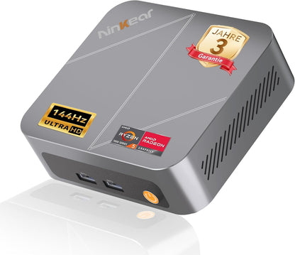 Ninkear Mini-pc met AMD Ryzen 7430U tot 4,9 GHz, 16 GB RAM 512 GB SSD, ondersteunt PS3 Emulator Gaming, ultrastil, Triple 4K-display, WiFi6E, mini-computer voor kantoor en thuiskantoor