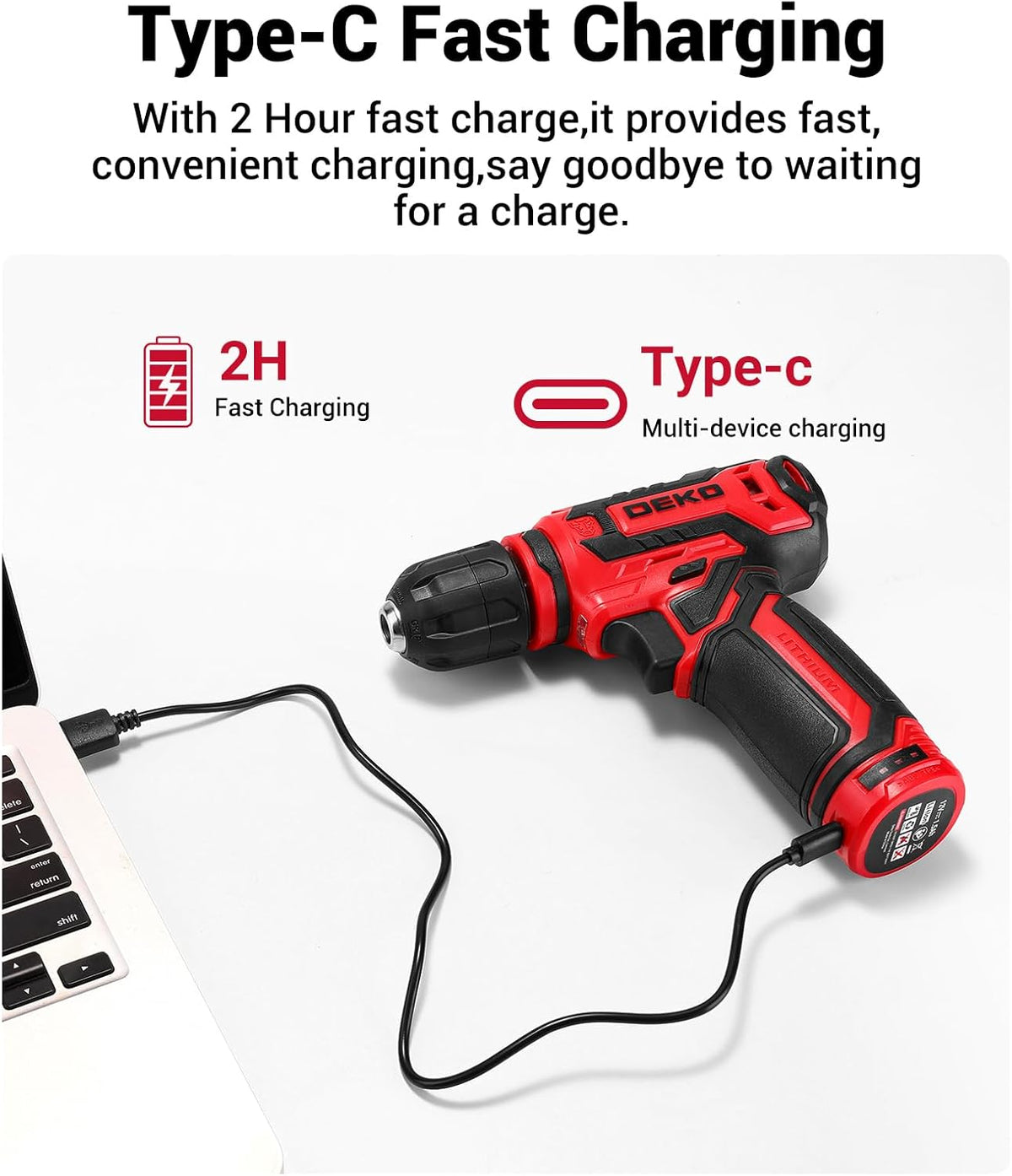 Gereedschapskit Doos Boorset: DEKO 238 Stuks Home Mechanic Toolbox met 12V Power Draadloze Boor Hand Reparatie Gereedschap Sets Combo Kits Opslag Organizer Lade Case voor Mannen (Rood)