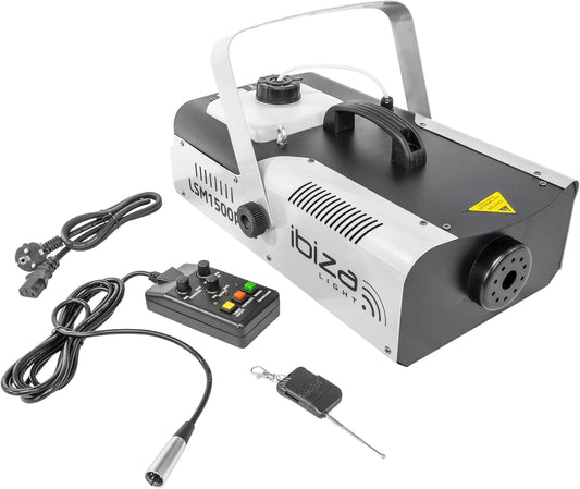 Rookmachine – DMX rookmachine – Mistmachine – Rookgenerator – Rookeffectmachine – Zwart – 1500W – Programmeerbare timer met bedrade en draadloze afstandsbediening