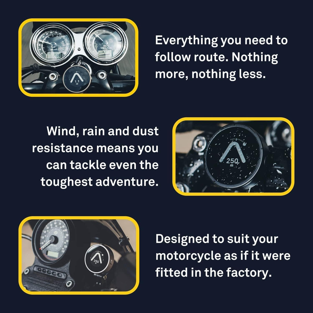 Beeline Moto GPS-computer - zilver | Wereldwijde routeplanning | Weerbestendig | USB opladen | satellietnavigatie voor motorfiets en scooter met riembevestiging