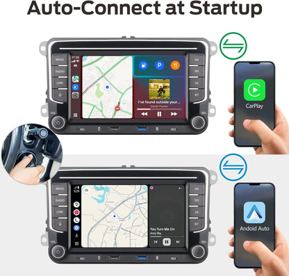 Autoradio – Auto Radio – Car Audio – 1-DIN Radio – Bluetooth – Snelle Linux Boot – Draadloze CarPlay & Android Auto