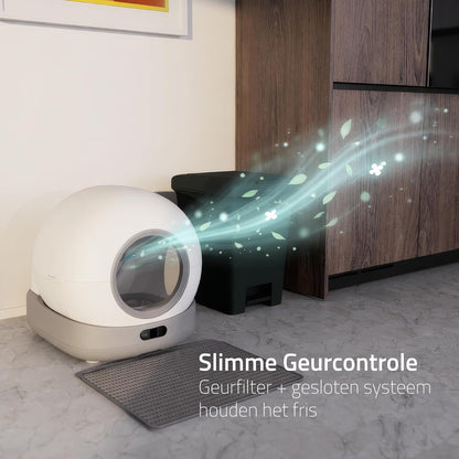 Hombli Slimme kattenbak met automatische zelfreiniging, uv-sterilisatie, gezondheidsbewaking, camera, compatibel met Alexa en Google