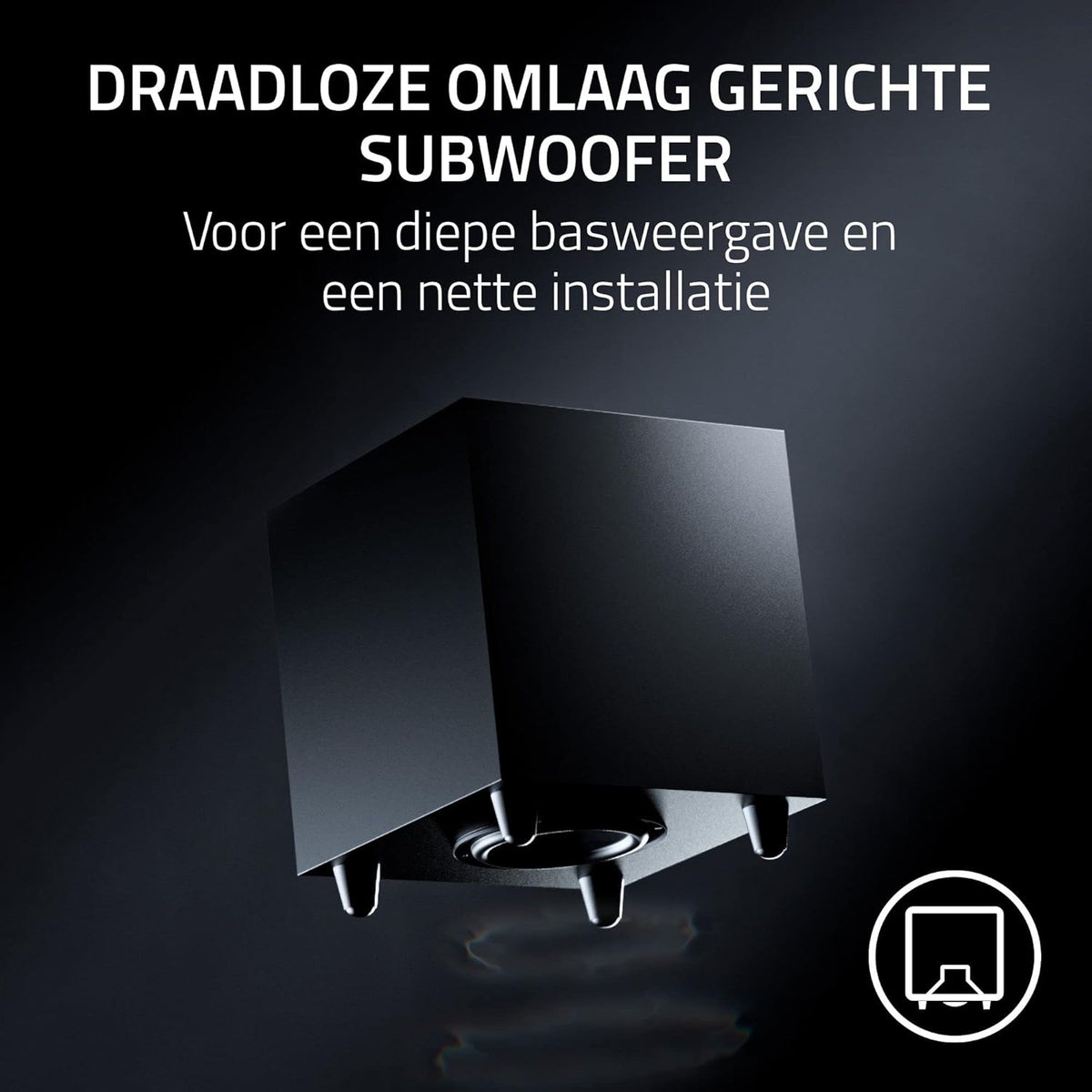 Razer Nommo V2 Pro - Full-range 2,1-gamingluidsprekers voor pc met draadloze subwoofer (drivers van 3 inch met aluminium faseplugge, Razer Chroma RGB-verlichting, THX Spatial Audio) Zwart