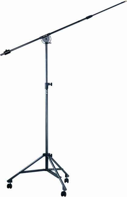 Microfoonstandaard Zwart – Microfoonstatief – Microfoonhouder – Microfoonarm – Microfoonboom – Telescopische arm – Driepoot met wielen