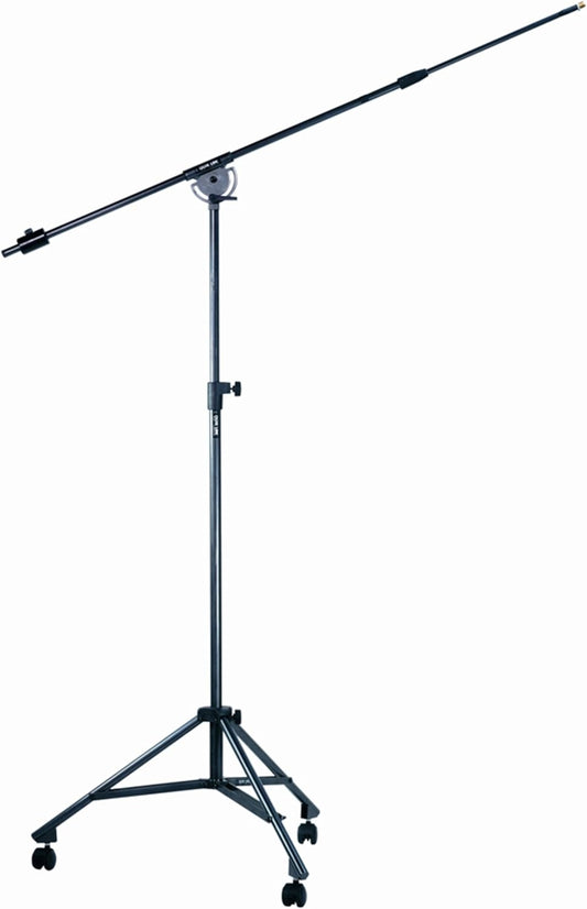 Microfoonstandaard Zwart – Microfoonstatief – Microfoonhouder – Microfoonarm – Microfoonboom – Telescopische arm – Driepoot met wielen