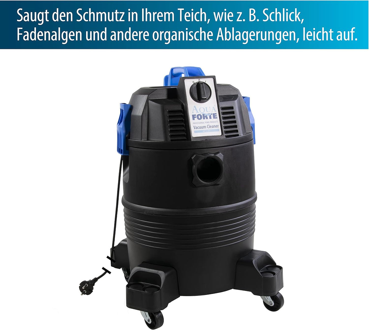 AquaForte Nat-/droogzuiger - 1400 w - kunststof tank - 35 l - 4 m slang – reiniging van vijvers en zwembaden