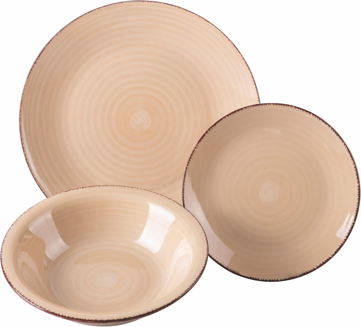 Tafelservies Chocoladebruin – Servies – Serviesset – Bordenset – Dinerset – 18-delig Voor 6 Personen – Aardewerk, Magnetron- en Vaatwasserbestendig