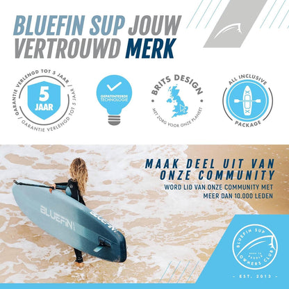 Bluefin Cruise Lite SUP Paddleboard Kit | Lichtgewicht en compact stand-up paddleboard voor volwassenen | In maten 11Ft4 en 10Ft