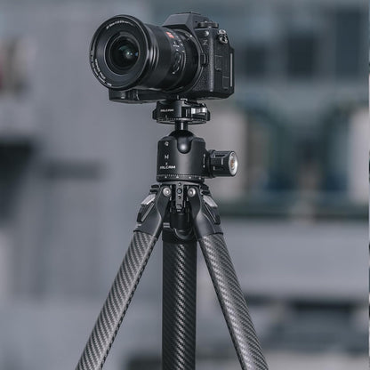 Falcam TreeRoot F38 Pro Statief van koolstofvezel, 155 cm, snelsluiting, belasting 5 kg, F22-interfaces, 1/4 inch schroef, schoudergaten voor DSLR, spiegelloze videocamera's (R140T)
