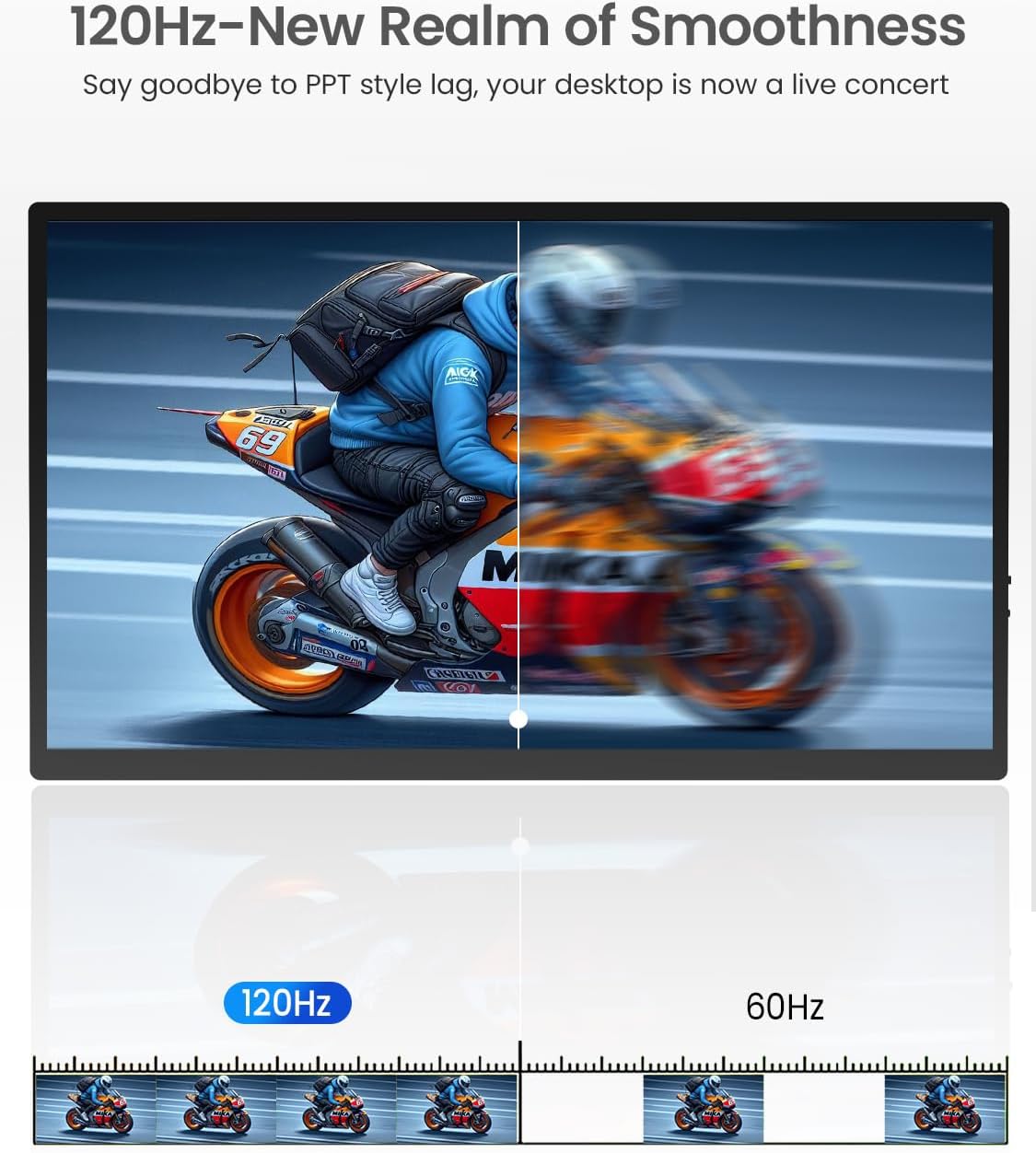 EVICIV Portable Monitor Touch Screen 18.5 Inch 120Hz Portable Display Gaming 1080P 1500:1 IPS Mobile Screen USB C Mini HDMI for Laptop/PC/Phone/Business/Work/Gaming - QUORE