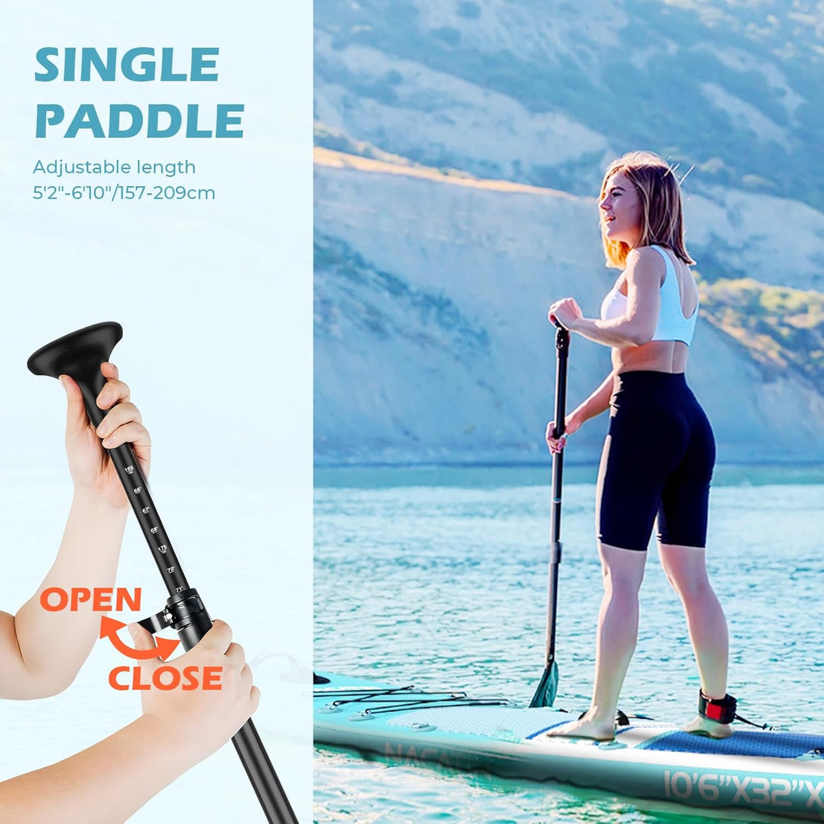 NACATIN Opblaasbare Stand Up Paddle Board SUP (blauw)