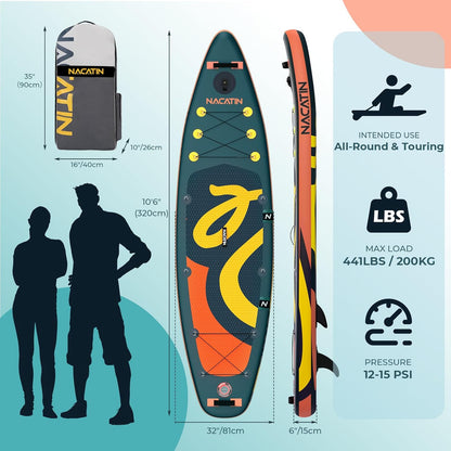 NACATIN Opblaasbaar SUP-board (oranje)