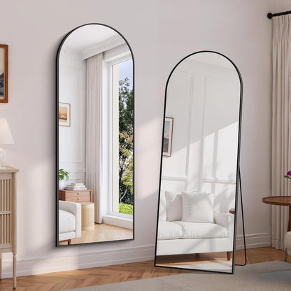 Staande Spiegel – Passpiegel – Wandspiegel – Volledige Lichaamsspiegel – Vloerspiegel – XXL Formaat – Veiligheidsglas Met Matzwart Aluminium Frame