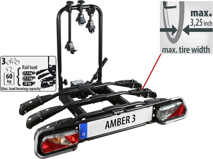 EUFAB 11555 bicycle carrier Amber III, black, approx. 102 x 74 x 72 cm - QUORE