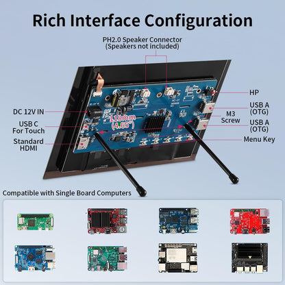 Raspberry Pi 5 Touch Screen Display, 10.4 Inches, IPS 1200 x 1600, Vertical Mini HDMI Display, 500 Nits Outdoor Readable Industrial Monitor, Capacitive Second Monitor for Laptop - QUORE