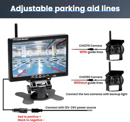 Draadloze Achteruitrijcamera Set – Achteruitrijcamera – Parking Camera – achteruitkijkcamera – Truck Camera – Groot 7 Inch Scherm – IP67 Waterdicht Met Nachtzicht