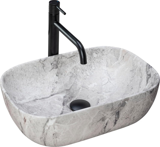 Rea U3800, Sink on countertop LIVIA STONE MATT, Stone - QUORE