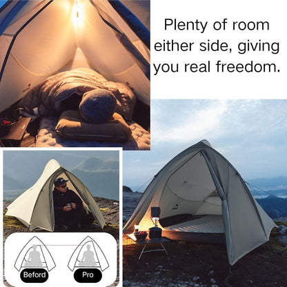 Naturehike Cloud Up Pro Tent, 2024 upgrade, ultralichte tent, 1,75 kg (alle accessoires inbegrepen), dubbele tent voor 2 personen, voor fietsen, kamperen, rugzakreizen