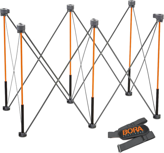 BORA Duizendpoot CT6 36 inch hoge draagbare opvouwbare werkstandaard met draagriem, inklapbare werkbank, bouwtafel, ondersteuning, zaagkop, 2ft x 4ft, 36 inch werkhoogte, 2 pond gewichtscapaciteit
