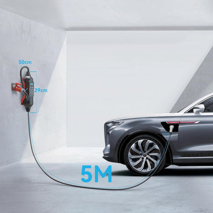 Oplader voor elektrische auto, 22 KW/32 A/6 m, laadstation voor elektrisch voertuig, oplaadkabel type 2, compatibel met e-208, Spring, 500e, Model 3, Megane EV, Zoe, PHEV/EV