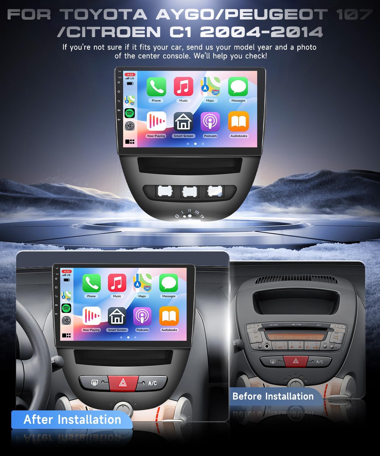 Android 15 Autoradio – Multimedia Speler – Navigatiesysteem – Car Stereo – Touchscreen Radio – 10.1 Inch HD Scherm – Draadloze CarPlay & Android Auto