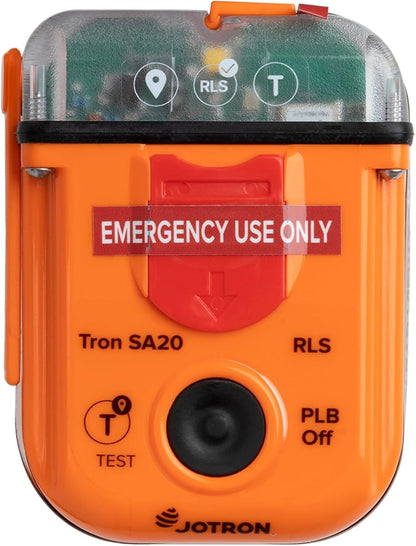 Jotron Tron SA20 PLB Persoonlijke locatiebaken | compact en licht | GPS en Galileo GNSS | 406 MHz noodsignaal | waterdicht | SOLAS goedgekeurd | geprogrammeerd voor Britse registratie