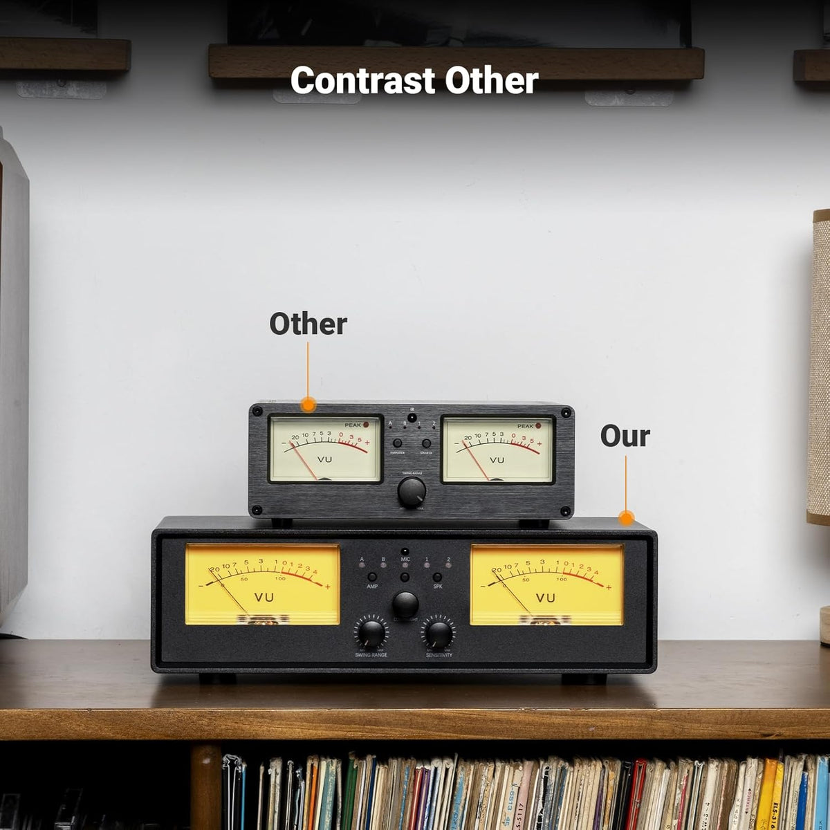 ET30 VU meter versterker voor luidspreker keuzeschakelaar vintage schakelaar 2 ingangen 2 uitgangen met display DB paneel en afstandsbediening, voor stereoklasse A, B, AB, D, versterker A