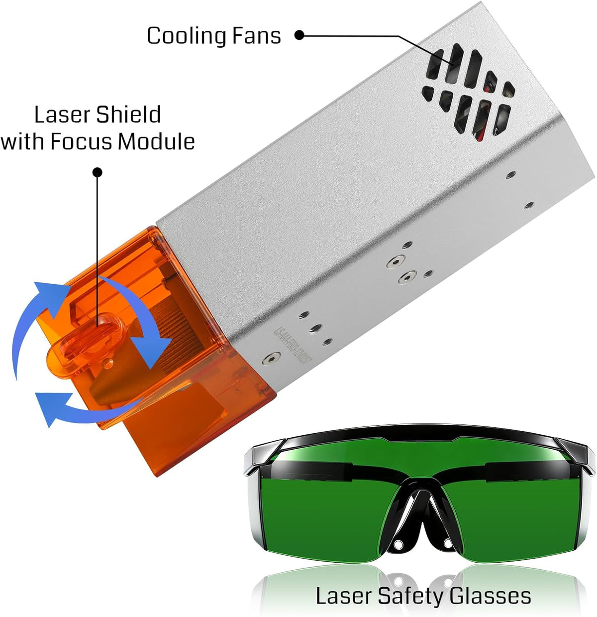Genmitsu Lasermodule voor CNC-freesmachines, 10.000 mW, 435 nm voor 3020-PRO/3030-PROVer Ultra, 4040-PRO/PRO MAX, PROVer XL 4030 V1/V2/2X2/4X4, laserklasse 1