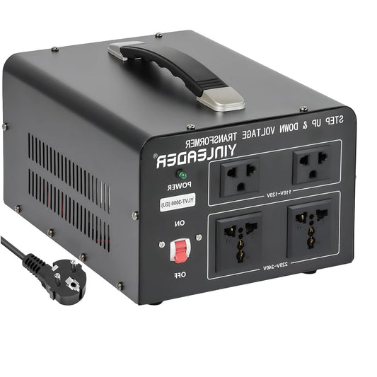 Spanningsomvormer – Omvormer – Voltage Converter – Stroomomzetter – Inverter – 3000 VA Vermogen – Dubbele Ingang 110V/220V - QUORE