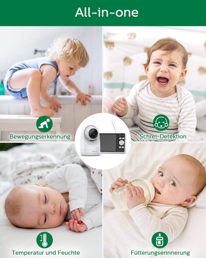 Babyfoon – Baby Monitor – Kinderopvang Monitor – Video Babyfoon – Draadloze Babycamera – 5 Inch 720P HD IPS Scherm – 4000mAh Batterij Met VOX-Modus