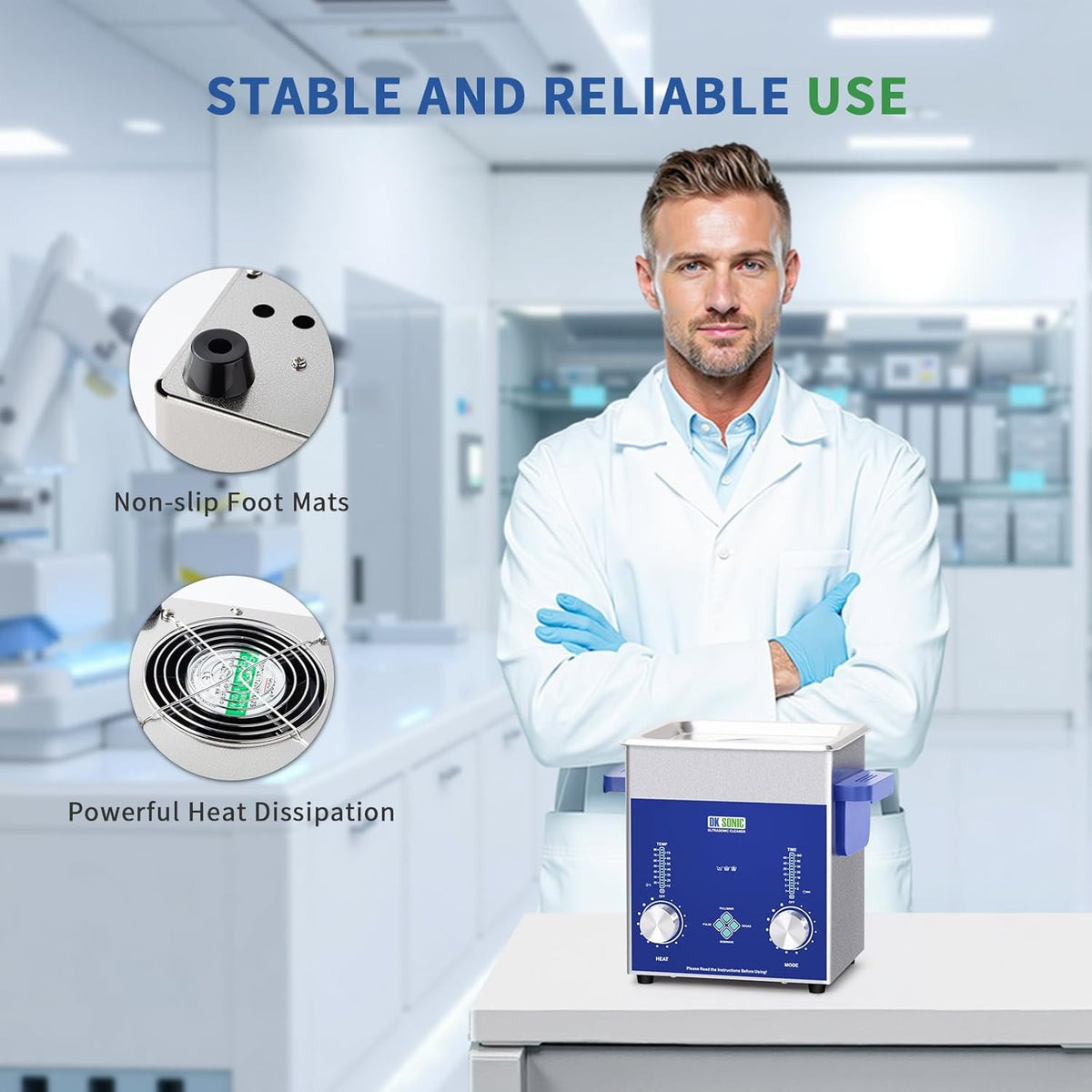 DK SONIC Industrial Ultrasonic Cleaner 2L, 60W | Professional Jewel Cleaner with Coded Timer, Heating & Basket | Multifunctional for Jewel, Glasses, Chains, Watches - QUORE