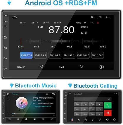 Android Autoradio – Auto Stereo – Multimedia Speler – 2 DIN Radio – Autoradio Met Navigatie – 7 Inch 1080P HD Touchscreen – CarPlay & Android Auto