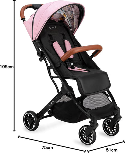 Momi ESTELLE Buggy vanaf 6 maanden (tot 15 kg), inklapbare buggy met 5-punts riem, boodschappenmand, telescoopstang, inklapbaar
