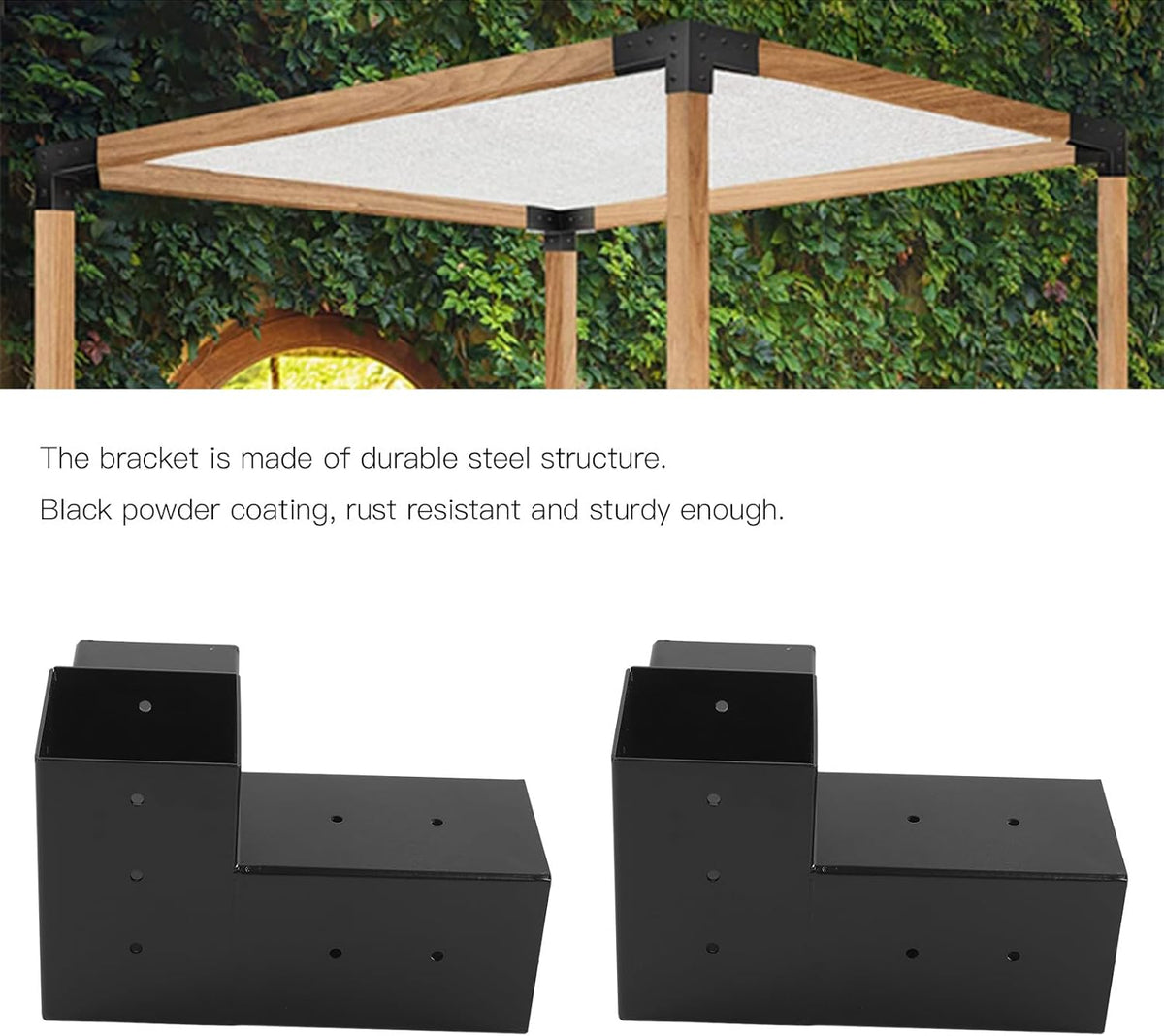 Stalen Pergolabeugel Set, 8 Stuks Roestvrij Stalen Montagebeugels voor Pergola, Stevige Constructie met Eenvoudige Montage en Flexibele Plaatsing