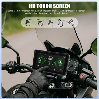 Portable Motorcycle Carplay Screen with Wireless CarPlay Android Car, 5 Inch IP67 Waterproof Motorcycle GPS CarPlay Screen Supports Bluetooth, Mirrorlink, EQ, TF Port, Siri