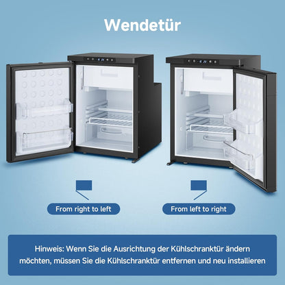 AAOBOSI 45L Compressorkoelkast, APP-Gestuurde Camperkoelkast, 12/24V DC, LED-Verlichte Voertuigkoeler, Bereikt -20 °C, Geschikt Voor Auto's, Vrachtwagens, Boten, Campers, Kamperen en Reizen