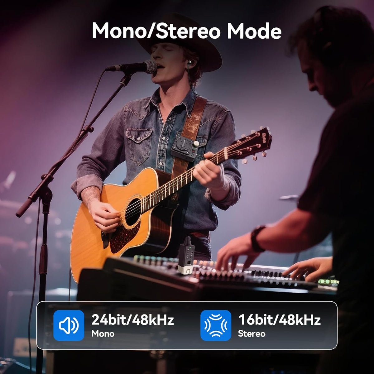 Draadloos In-Ear Monitorsysteem – Draadloos Digitaal Monitorsysteem – In-Ear Monitor – Monitoringsysteem – Monitorset – 8 Onafhankelijke Kanalen – Mono/Stereo Schakelbaar
