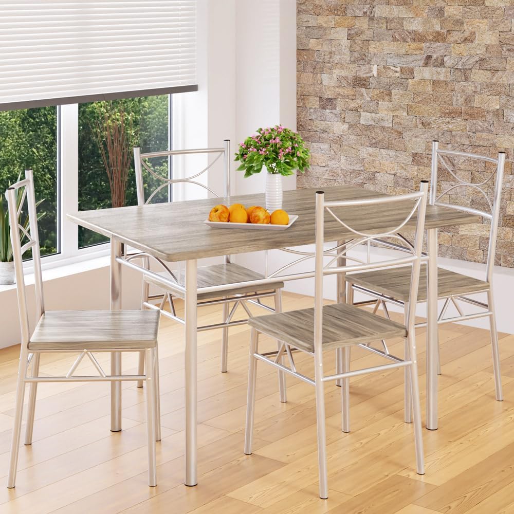 Eethoek – Eettafel Set – Eetkamermeubel – Keukentafel – Stoelenset – Compact 110x70 cm – Gepoedercoat Stalen Frame