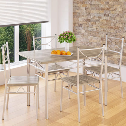 Eethoek – Eettafel Set – Eetkamermeubel – Keukentafel – Stoelenset – Compact 110x70 cm – Gepoedercoat Stalen Frame