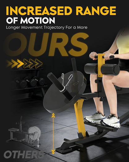 GUUG Calf Machine Road Traine Calf Stretcher Seated Leg Trainer for Home Strength Leg Trainer Leg Training Device Training Seated Calf Raise Machine Yellow - QUORE