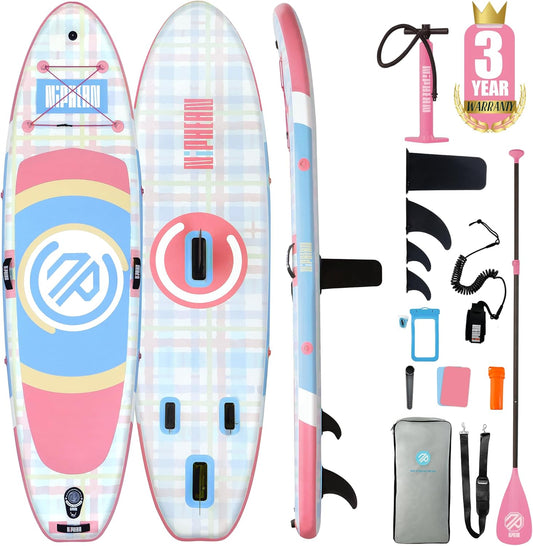 Niphean Opblaasbare paddleboard met (beginnervriendelijke) stabilTrac-vin en duurzame SUP-accessoires, 3 m, om op te staan, voor volwassenen en jongeren, veelzijdig voor yoga, cadeau-ideeën