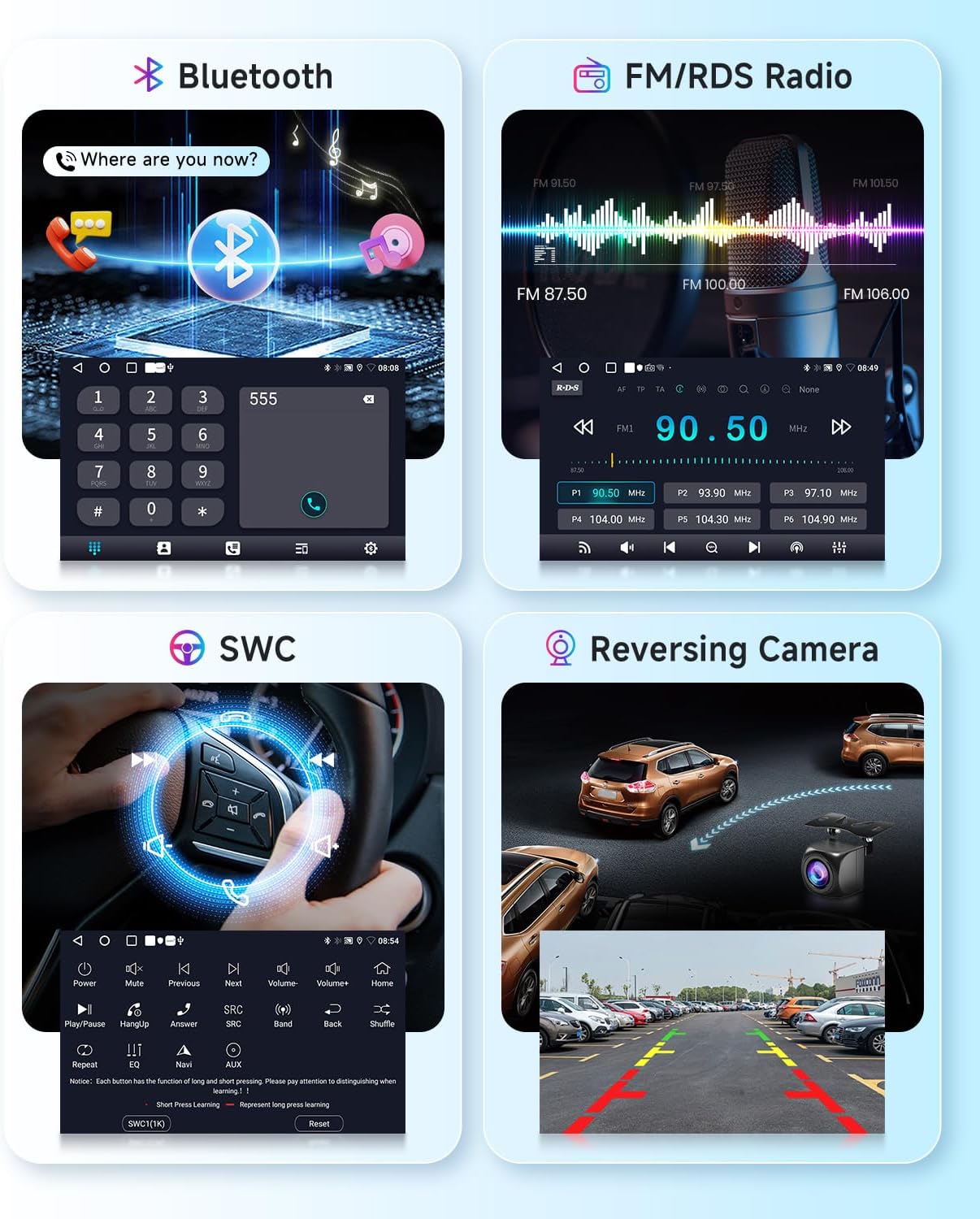 Autoradio 2G+64G Android 15 voor Suzuki Swift 2005-2010, 10.1 Inch HD 2,5D Aanraakscherm Autoradio met Draadloze Carplay Android Auto GPS Wi-Fi USB Bluetooth FM RDS Radio Achteruitrijcamera