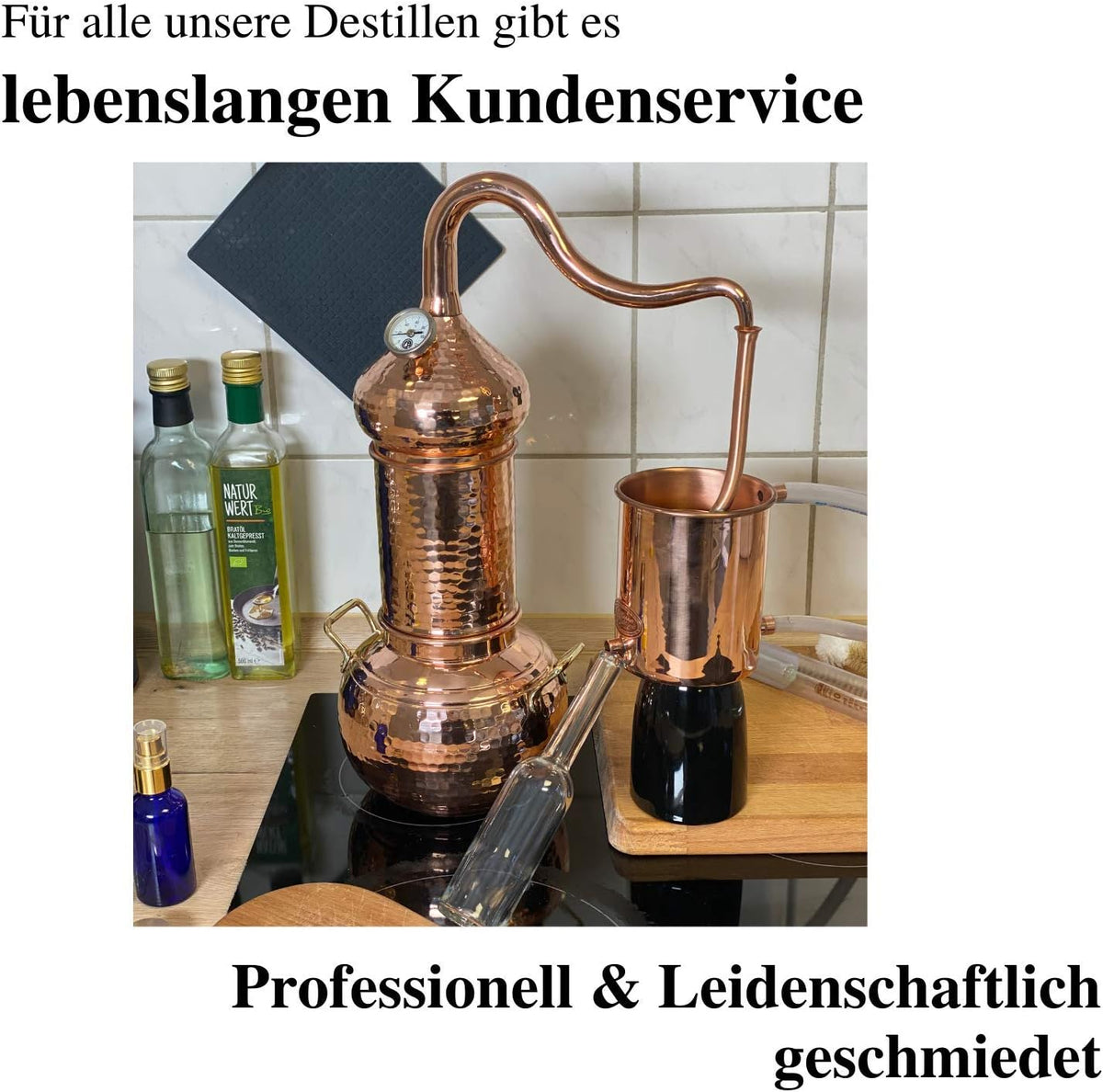 CopperGarden Essence Plus 2 Litre Distiller, Small Column Distillation Kettle for Essential Oil/Hydrolat/Fragrances/Distilled Water, etc. - QUORE