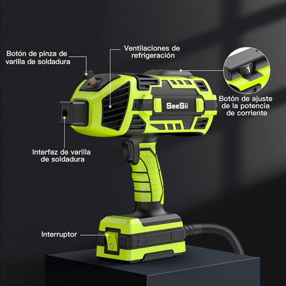 SEESII Handheld Lasapparaat 220V ARC Lasapparaat voor draadstaven van 3,2 mm tot 2,4 mm (met veiligheidsbril) 120A Draagbare Elektrode met IGBT-inverter