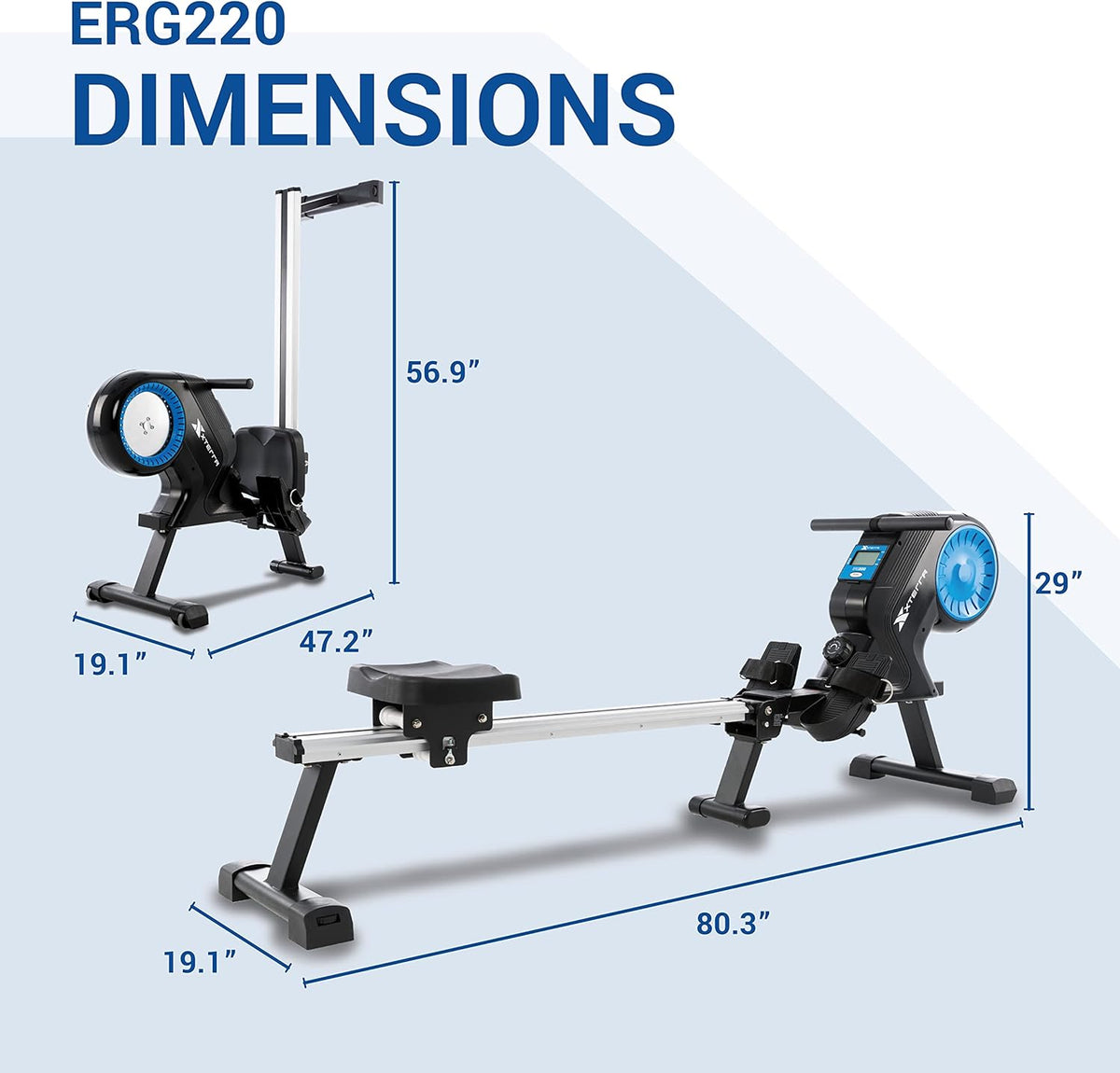 Roeitrainer – Roeimachine – Roeiapparaat – Hometrainer – Fitnessmachine – 8 Magnetische Weerstandsniveaus – Inklapbaar Met Ergonomisch Zadel