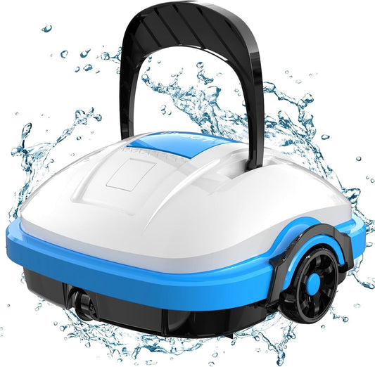WYBOT Zwembadrobot, zwembadstofzuiger met accu met dubbele aandrijfmotoren, automatisch parkeren, automatische zwembadreiniger voor zwembaden tot 50 m² grondoppervlak