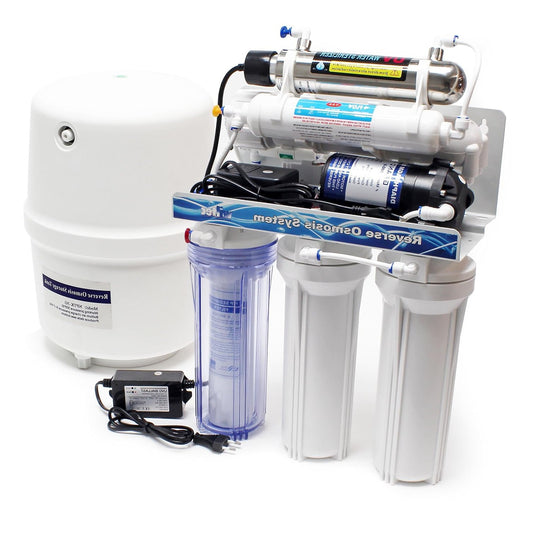 Naturewater 6-stage water filter 180 l/day, reverse osmosis filter, osmosis filter with pump and UV purifier, clean water filter with reverse osmosis ysema - QUORE