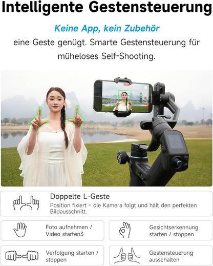 FeiyuTech SCORP MINI 3 Kit – All-in-One Gimbal met AI-Tracking, 2 kg draagvermogen, 1,3" touchscreen & Cooling Phone Clamp – Voor Vlogs, YouTube, TikTok & Camera/Smartphone/Action Cam