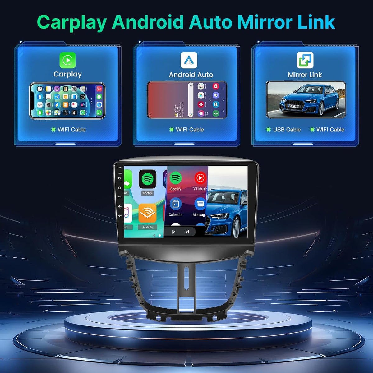 [2+64G]Android 13 Car Stereo for Peugeot 207 2006-2015 with Wireless Carplay & Android Car, 9 Inch Touch Screen Car Radio with WiFi GPS Mirror Link DSP FM/RDS Radio SWC+ AHD Rear View Camera