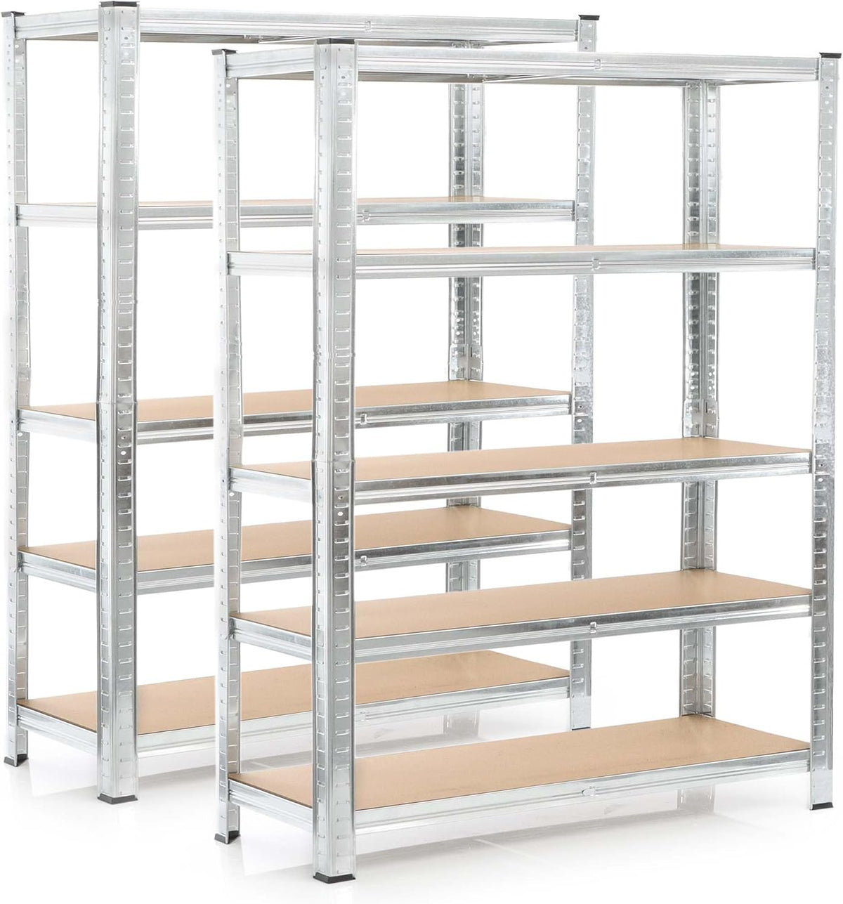 Wiltec 2x magazijnrek verzinkt 180x120x40 cm, totale draaglast 875 kg, stalen stellingkast, 5 planken